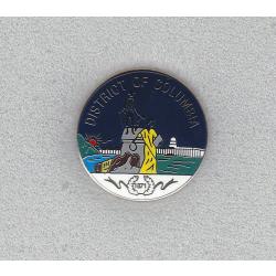 Washington DC District of Columbia 15/16" uniform lapel pin Silver Washington DC District of Columbia 15/16" uniform lapel pin Silver