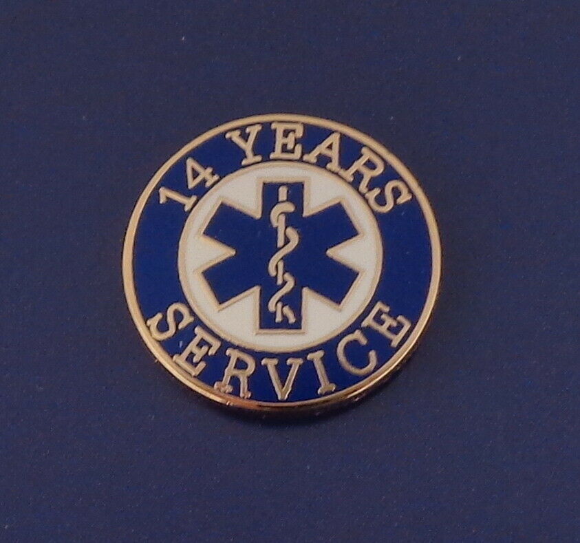 14 YEARS SERVICE EMS STAR OF LIFE Uniform Lapel Pin