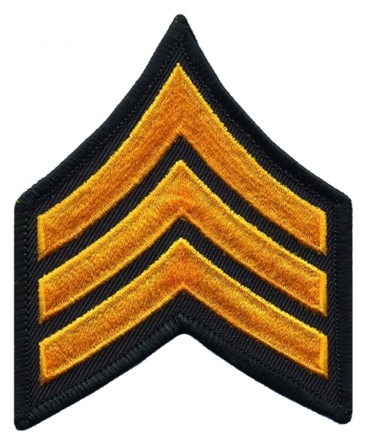 SGT Chevrons 3" Summer Gold on Black Merrowed Edge