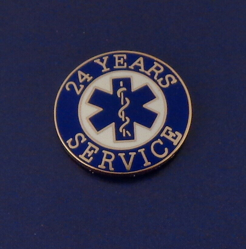 24 YEARS SERVICE EMS STAR OF LIFE Uniform Lapel Pin