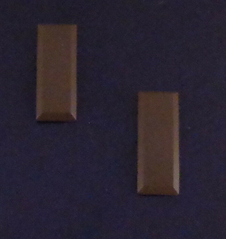 Lieutenant Bars SMOOTH SUBDUED BROWN 1" Collar Pins 37007B