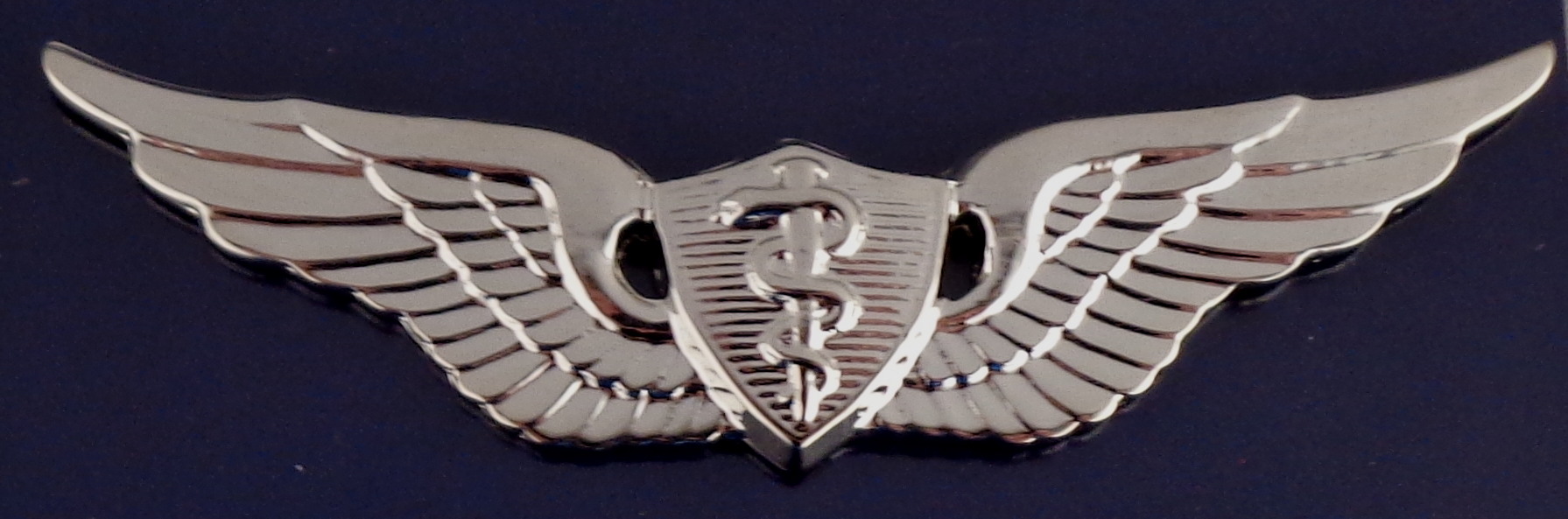 US Army Flight Surgeon Polished Silver Nickel Finish Uniform Wings