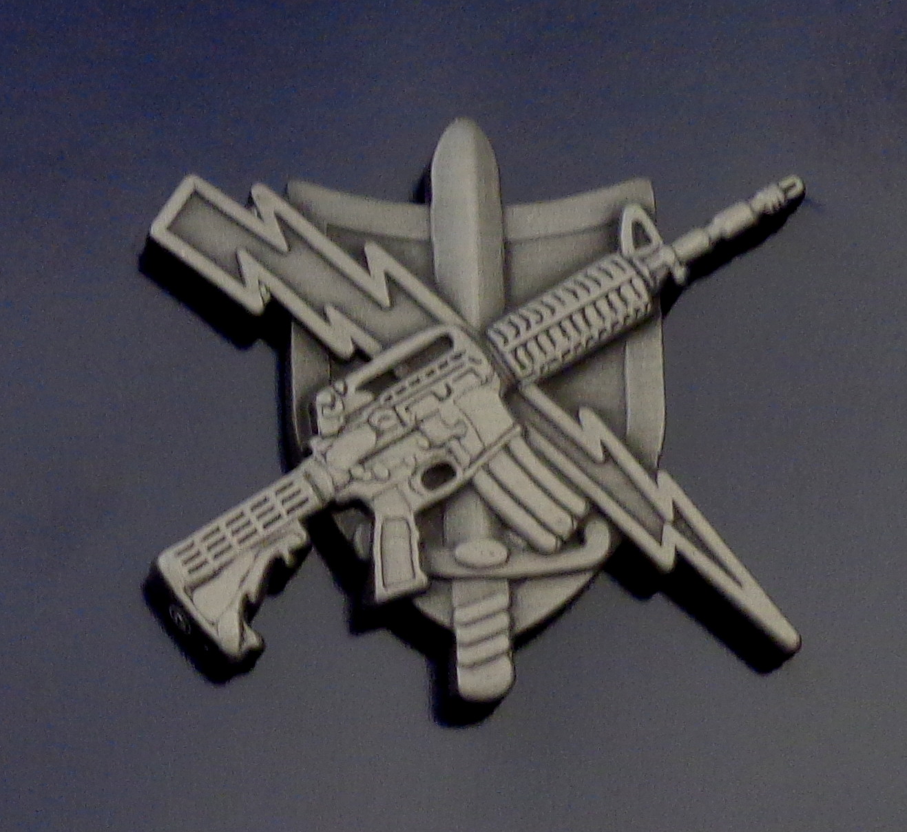 Tactical Patrol Officer Antique Silver uniform pin Center Mass, Inc. Hero's Pride