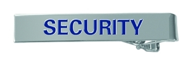 SECURITY Tie Bar Silver with Royal Blue Lettering Female Version