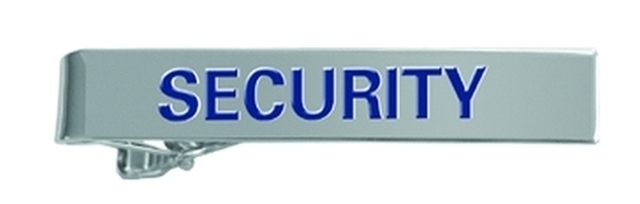SECURITY Tie Bar Silver with Royal Blue Lettering Male Version