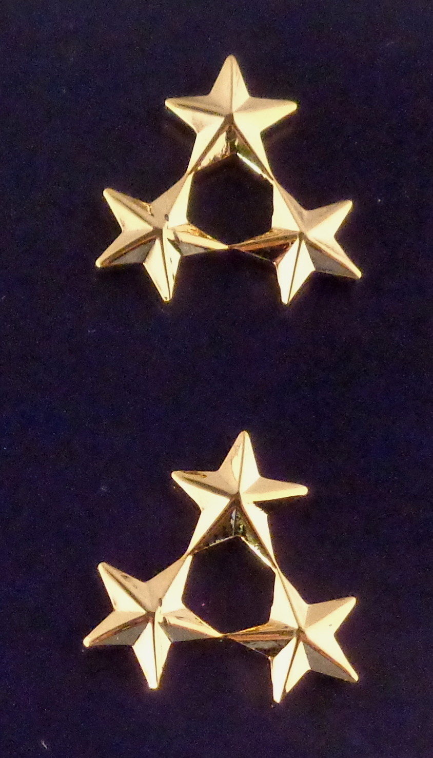 3 Stars Gold Cluster collar pins