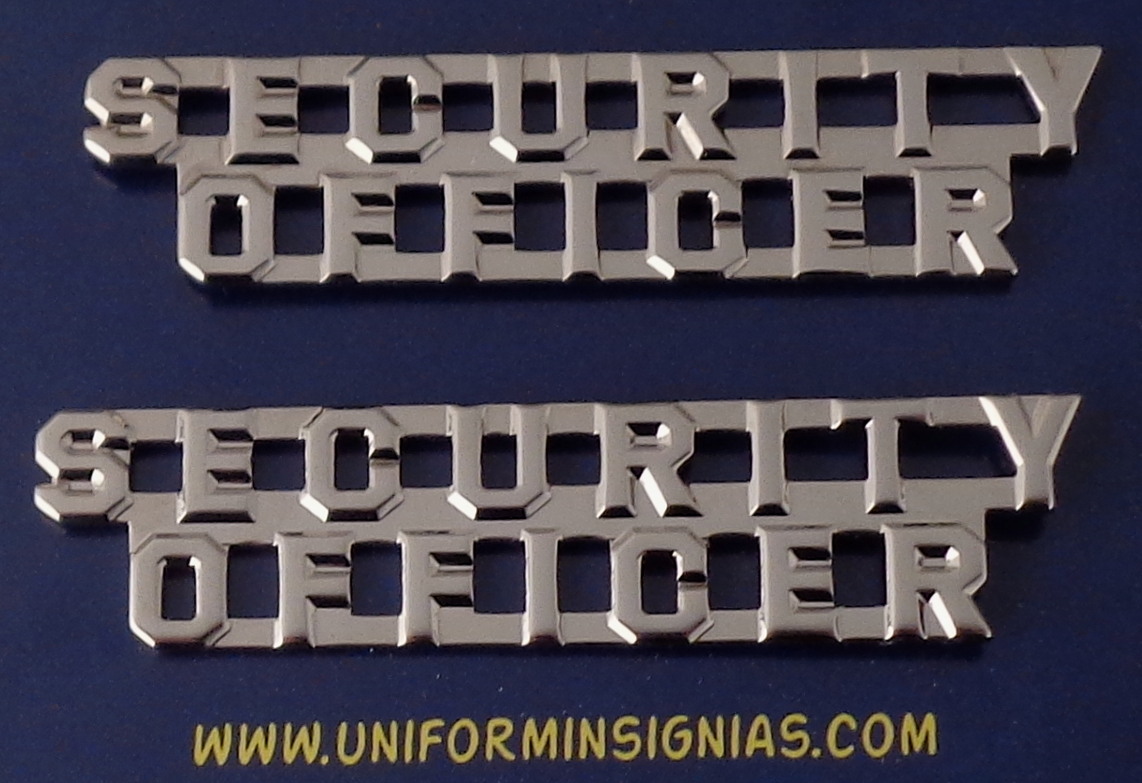 SECURITY OFFICER 1/4" Silver Collar Pins