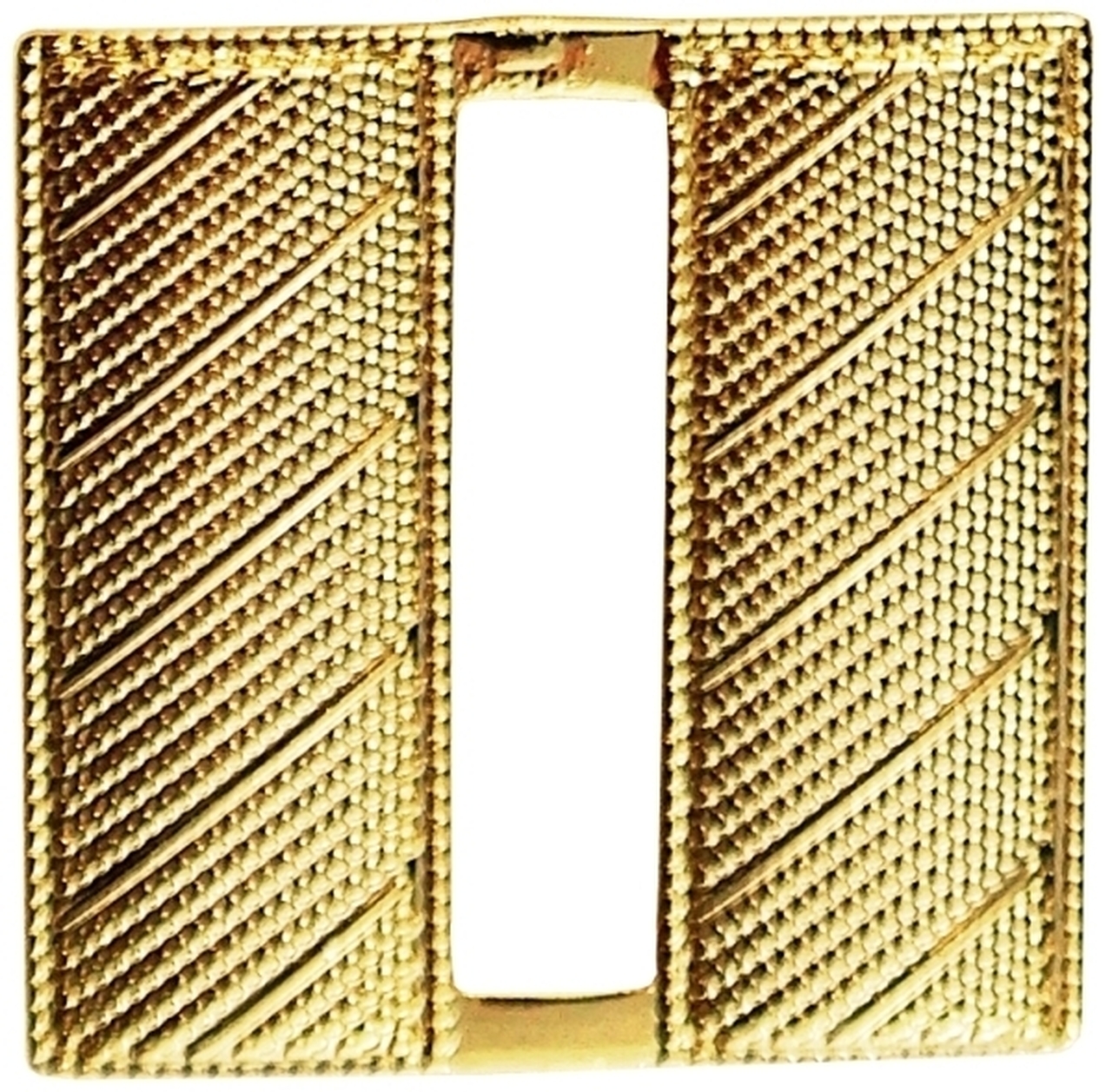 Captain Bars 3/4" Corrugated Gold Collar Pins CLUTCH BACK Small