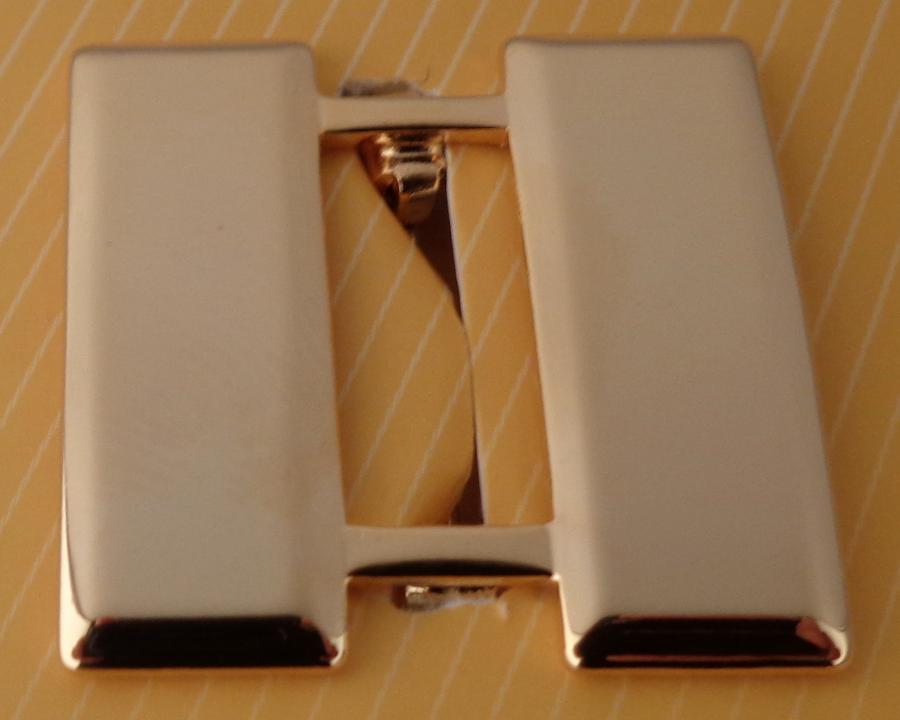 Captain Bars 1" Polished Gold smooth finish Collar Pins SAFETY CATCH