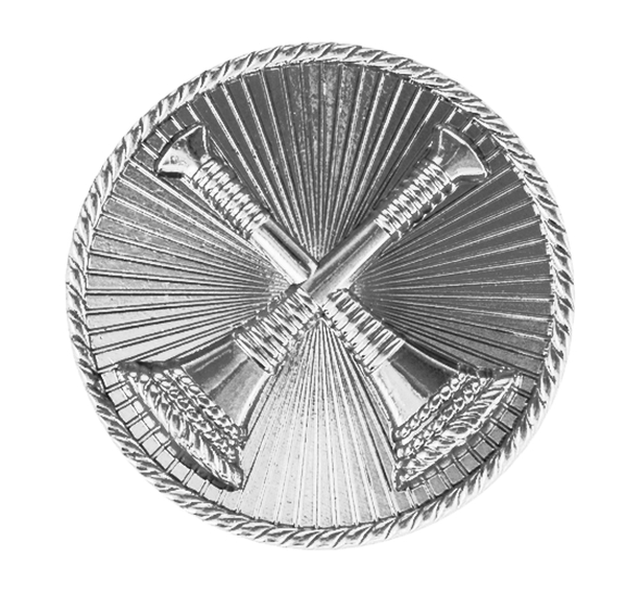 2 Bugles Crossed 15/16" Silver Collar Pins Hero's Pride 4452N