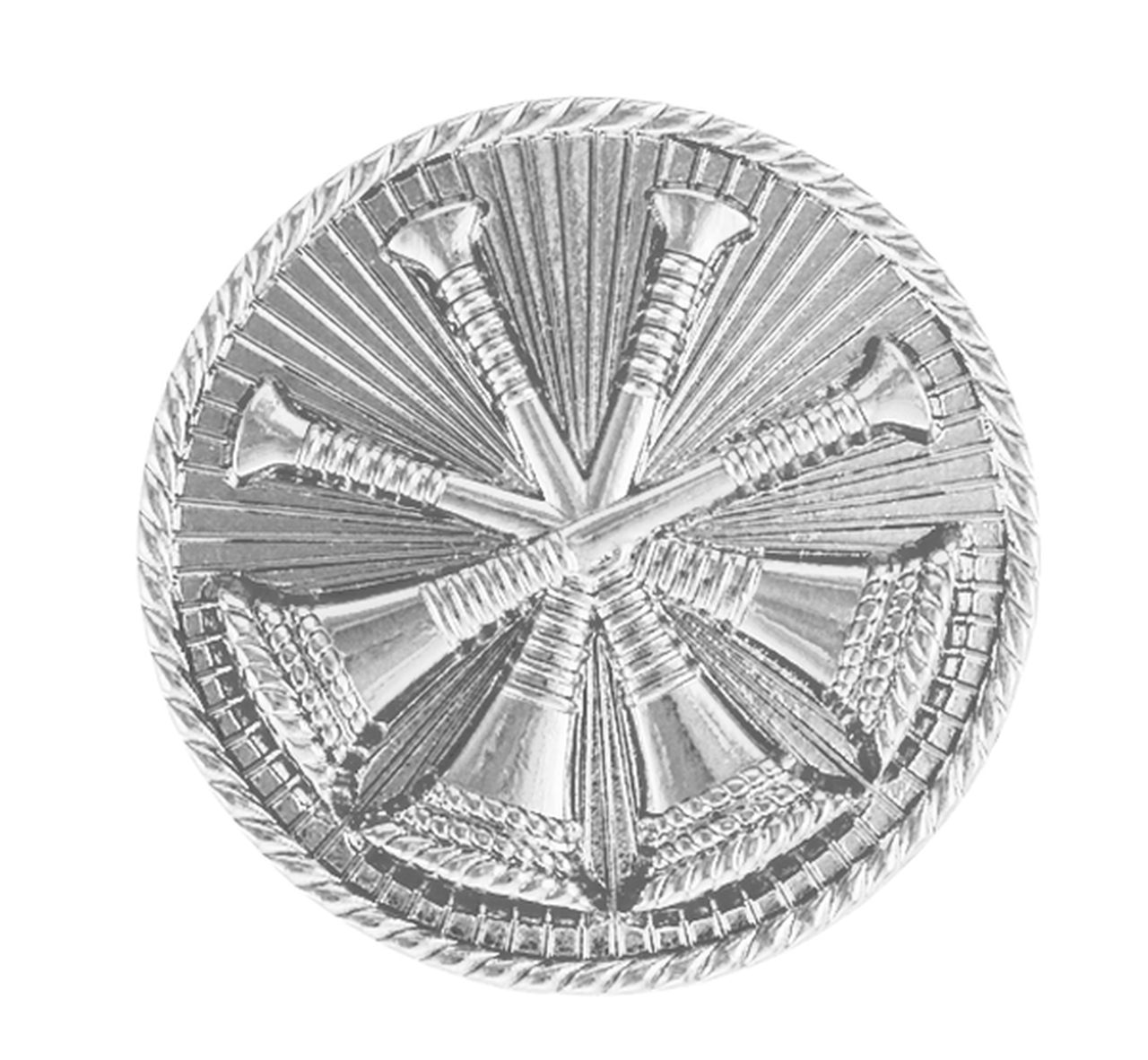 4 Bugles Silver 15/16" Collar Pins Hero's Pride 4454N