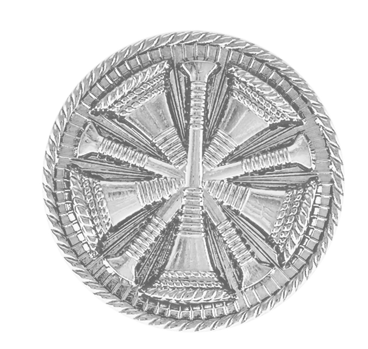 5 Bugles 15/16" Silver Collar Pins Hero's Pride 4455N