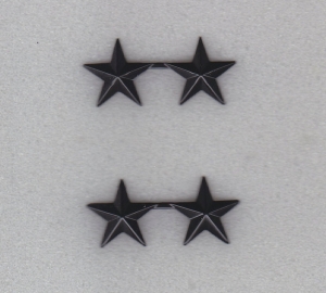2 Stars 5/8" Subdued Black Collar Pins