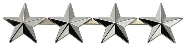 4 Stars Polished Silver Nickel Finish 5/8" Hero's Pride