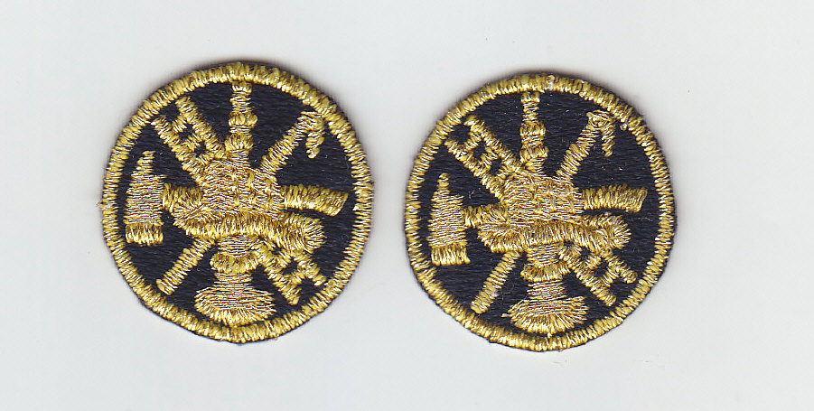 FIRE SCRAMBLE Gold on Midnight Navy Collar Patches