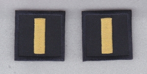 LT Lieutenant GOLD on MIDNIGHT NAVY collar patches 1.5" LARGE