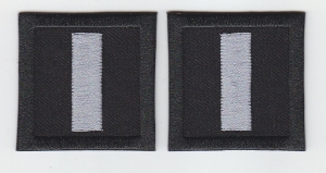 LT Lieutenant SILVER on BLACK collar patches 1.5" LARGE
