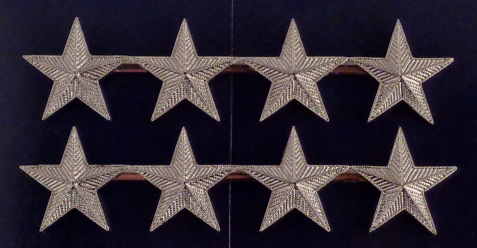 4 Stars 1" Corrugated Silver Collar Pins