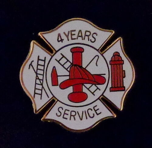 4 YEARS SERVICE Fire Dept Maltese Cross Uniform Lapel Pin