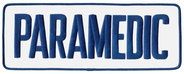 PARAMEDIC Royal Blue on White Back Panel Patch 11 X 4