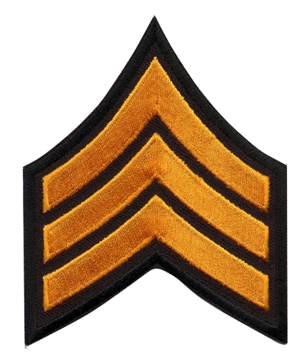 SGT Sergeant 3" Chevrons Dark Gold on Black Laser Cut Edge