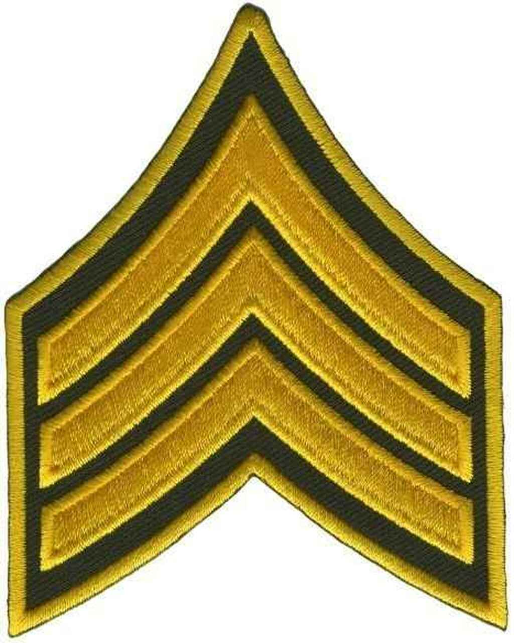 SGT Chevrons 3" Medium Gold on OD/Dark Green Laser Cut Edge