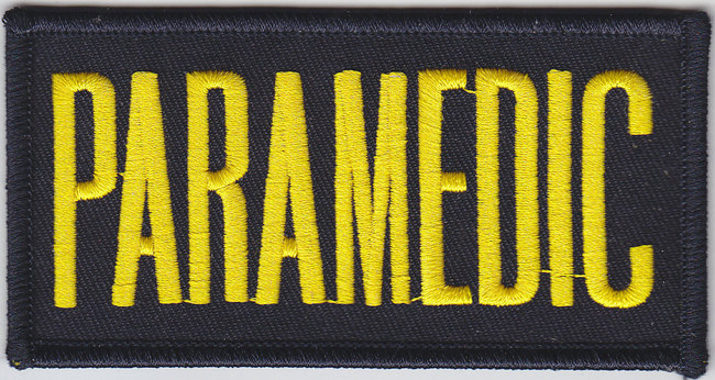 PARAMEDIC 2X4 Medium Gold on Midnight Navy Front Panel Patch
