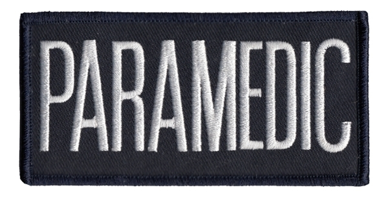 PARAMEDIC 2X4 White on Dark Navy Front Panel Patch