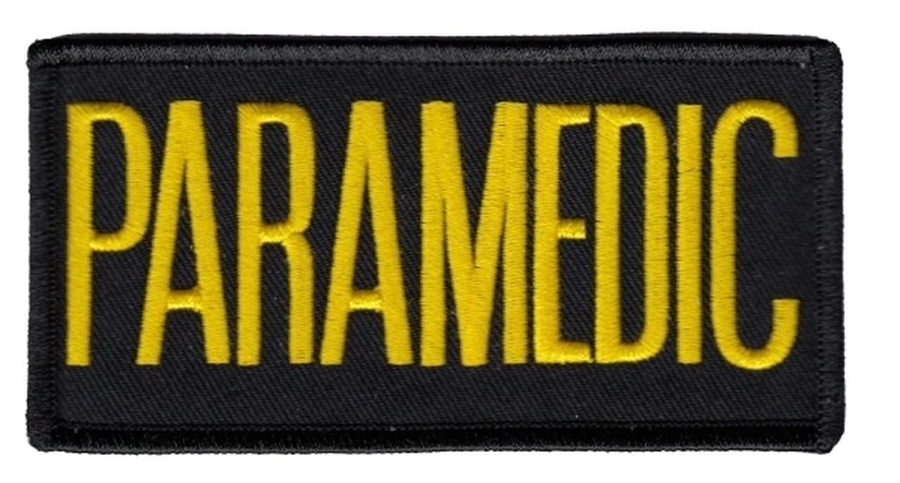 PARAMEDIC 2X4 Medium Gold on Black Front Panel Patch