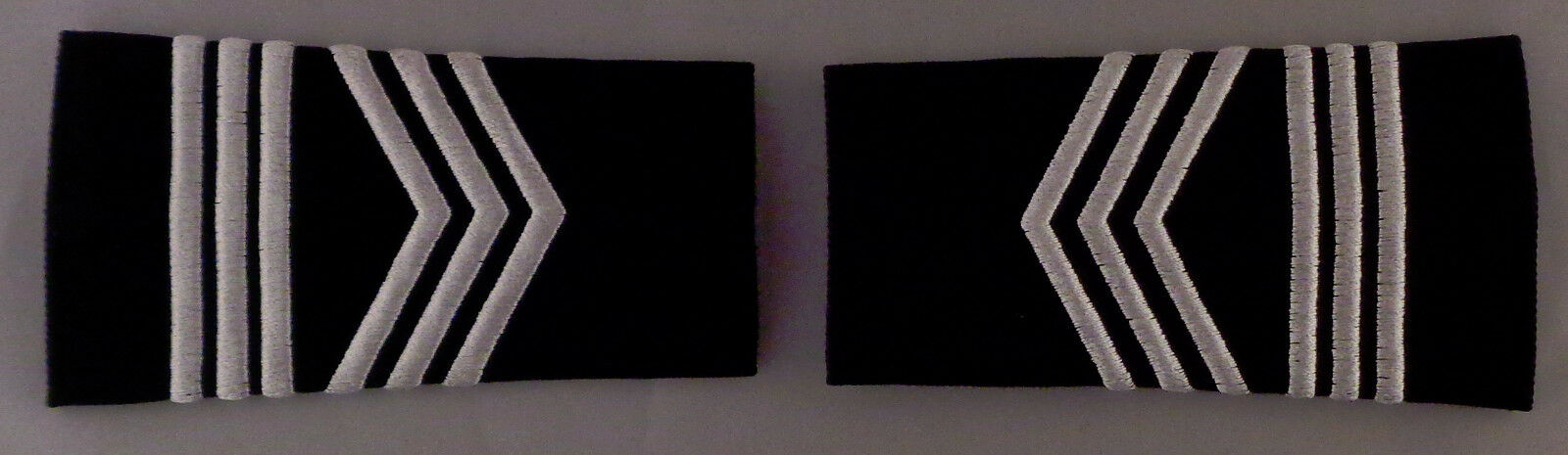 Master Sergeant MSG ROTC Epaulet Shoulder Boards male size M/SGT White on Black