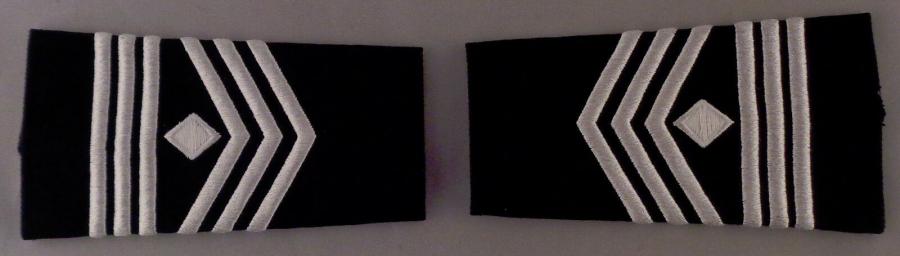 First Sergeant 1SG ROTC Epaulet Shoulder Boards male size White on Black