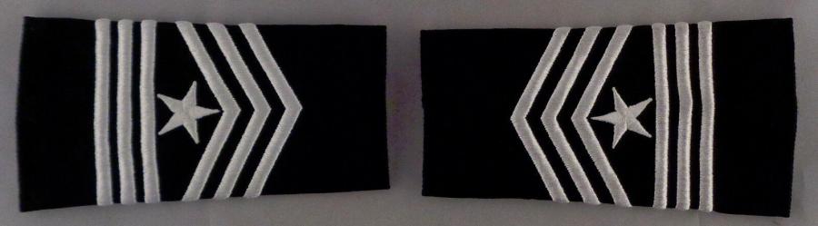 Sergeant Major SGM ROTC Epaulet Shoulder Boards male size White on Black