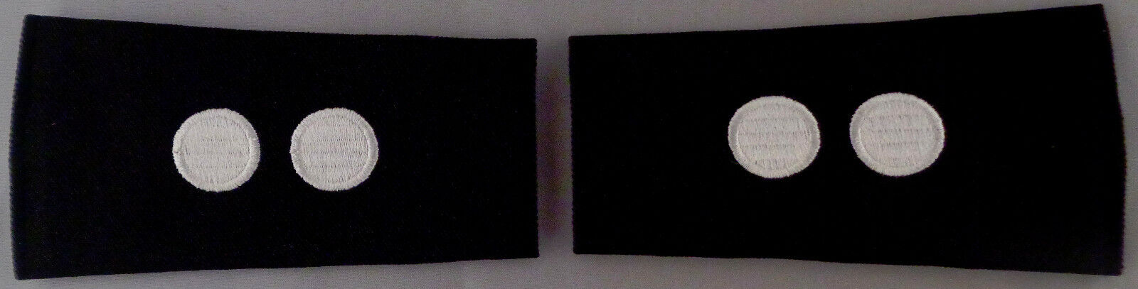 1st Lieutenant 1LT ROTC Epaulet Shoulder Boards male size White on Black