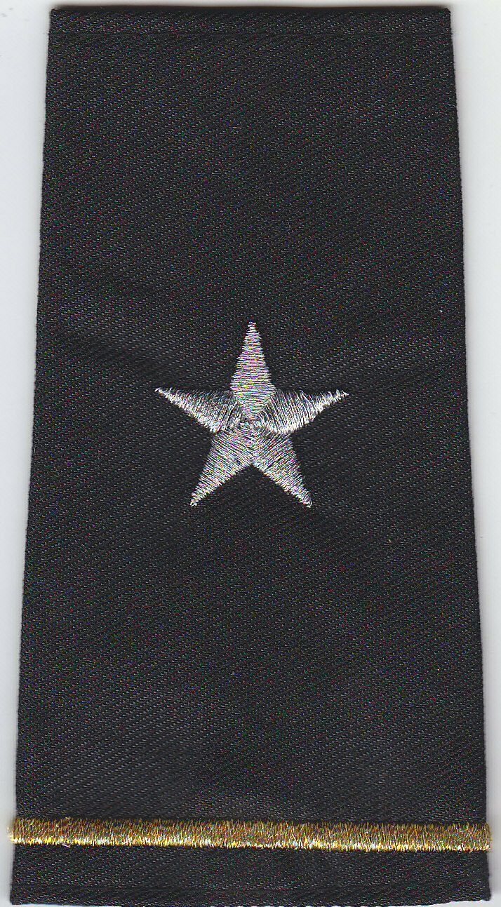 1 Silver Star with 1 Gold Bar Epaulet Shoulder Boards Black-Large