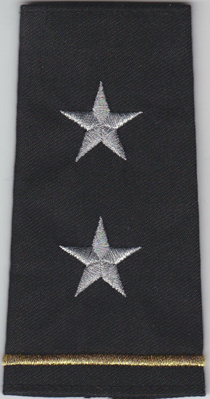 2 Silver Stars with 1 Gold Bar Epaulet Shoulder Boards Black-Large