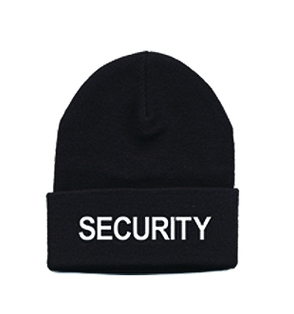 SECURITY Watch Cap, White on Black, One Size Fits All