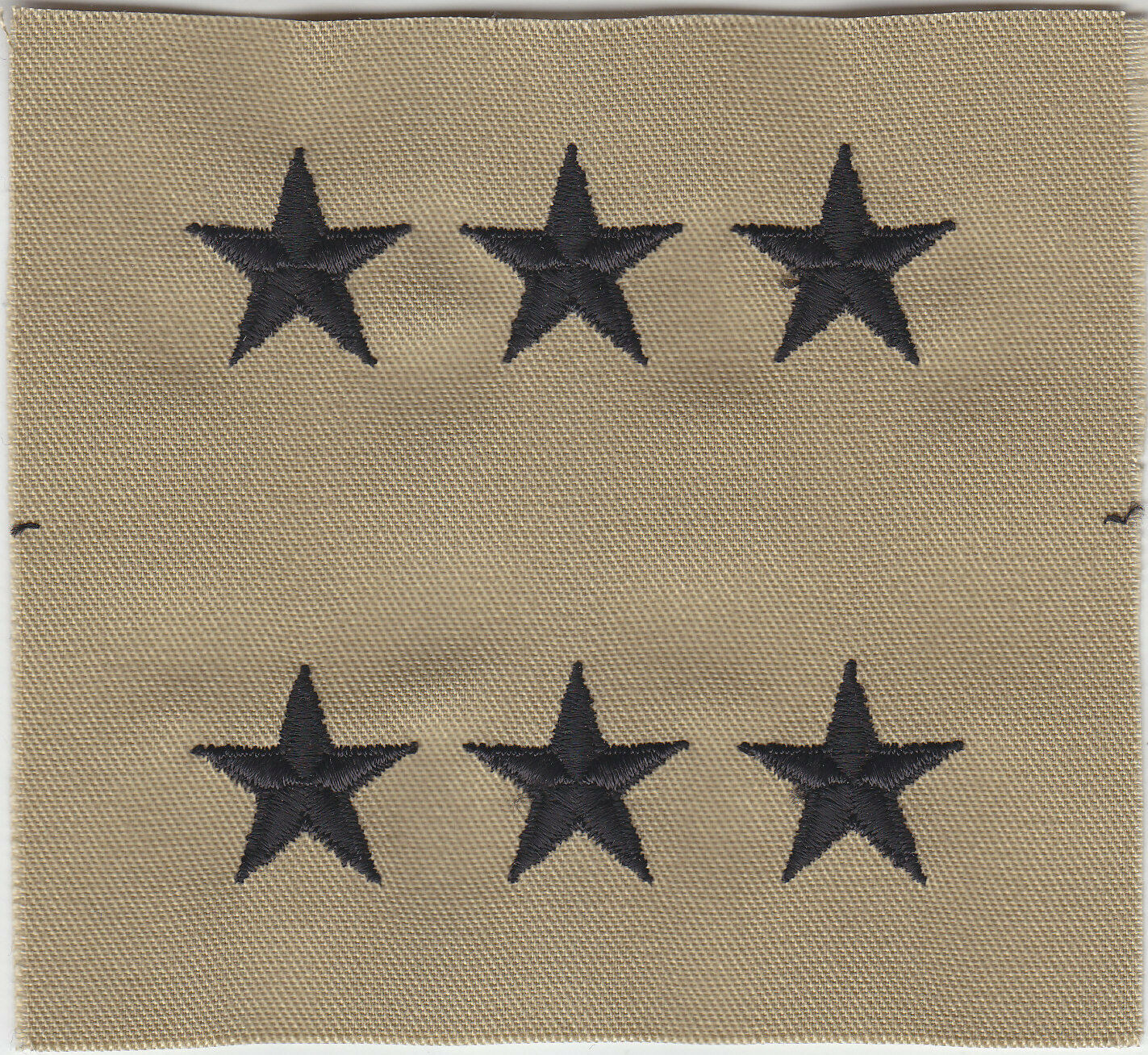 3 Stars BLACK on DESERT TAN LT General/police chief or deputy sew-on rank insignia patches