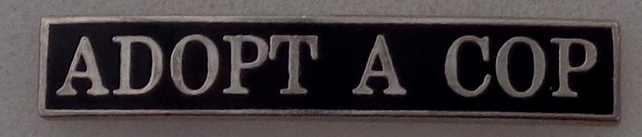 ADOPT-A-COP Silver on Black uniform bar