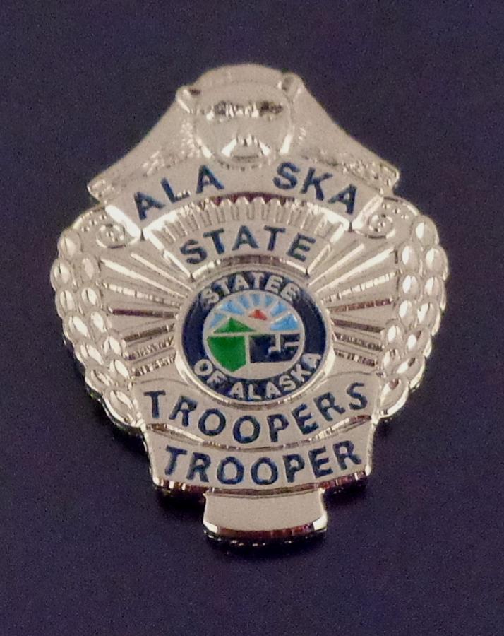 Alaska State Troopers SILVER mini badge lapel pin