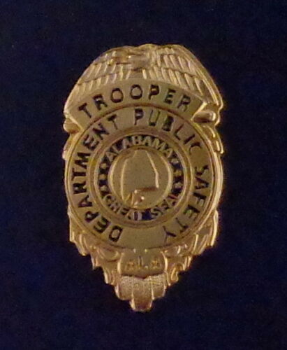 Alabama AL Dept of Public Safety TROOPER mini badge LAPEL PIN gold version