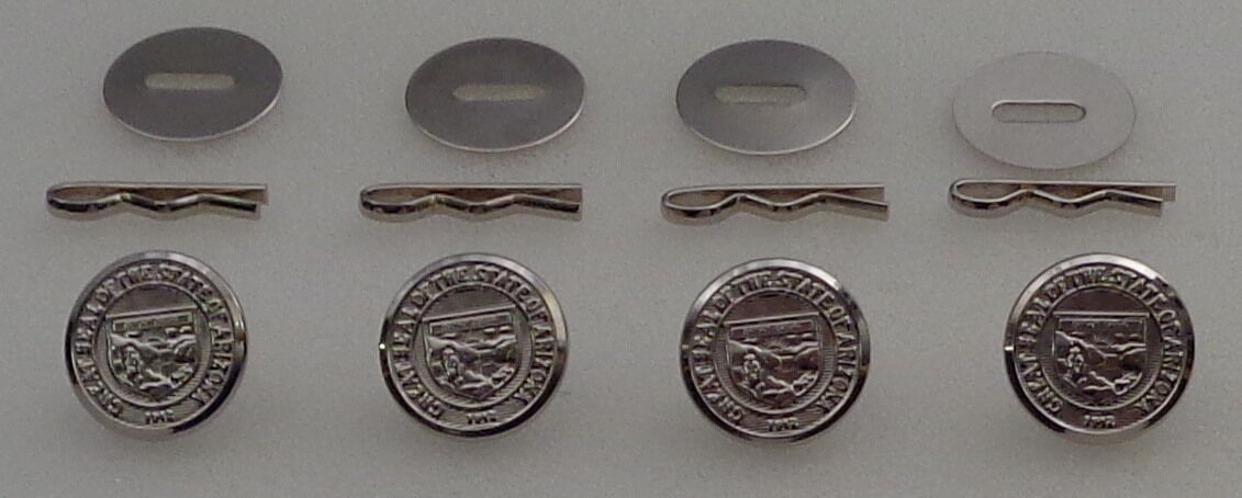 Arizona state seal Silver Uniform Buttons Small