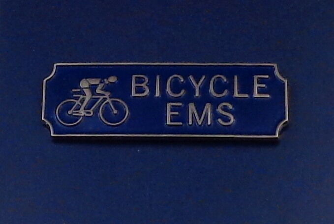 BICYCLE EMS Silver on Blue Uniform Bar