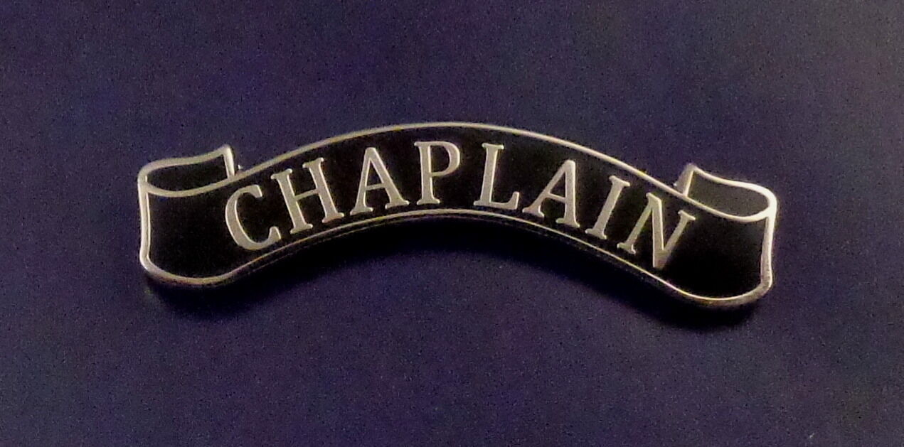 CHAPLAIN SILVER on BLACK Collar Lapel Uniform Pin