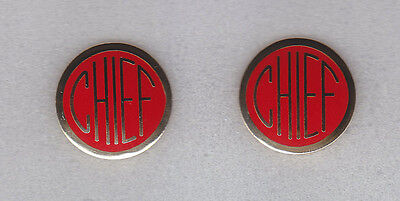 CHIEF 15/16" Gold on Red Collar Pins