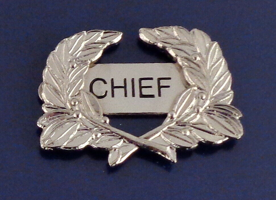 CHIEF Wreath Silver Uniform Collar Lapel Pin