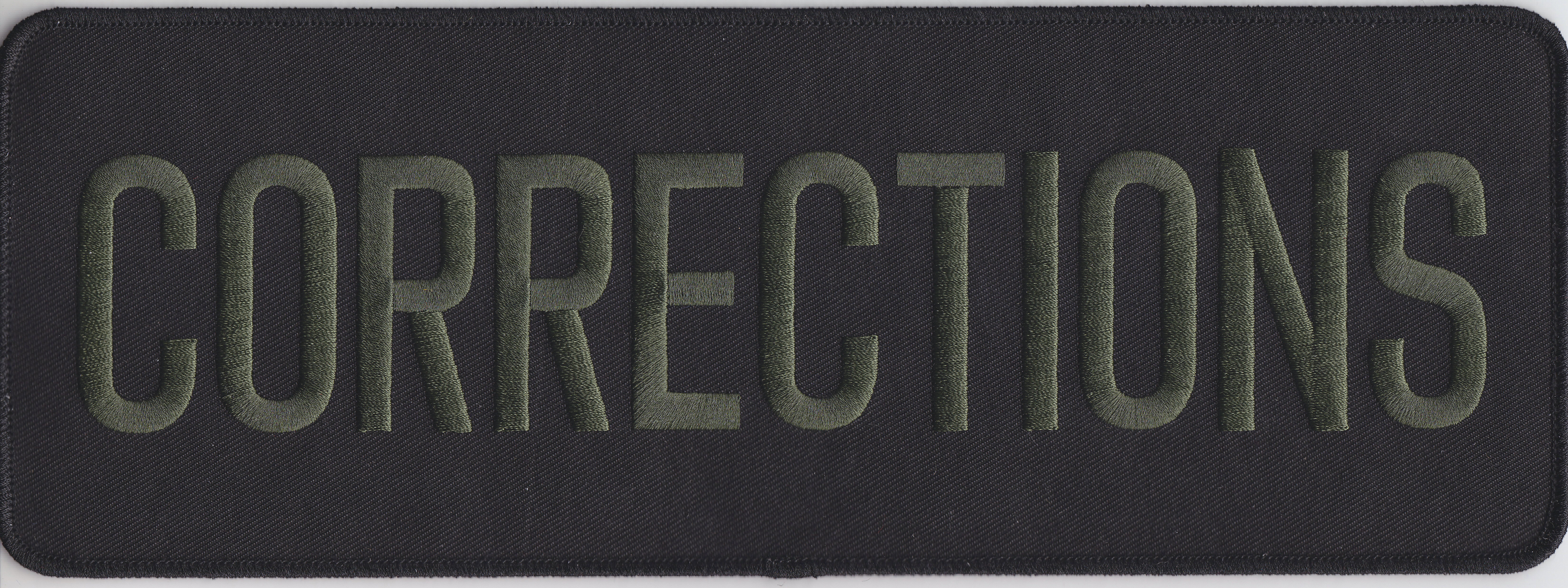CORRECTIONS OD Green on Black Back Panel Patch 11X4