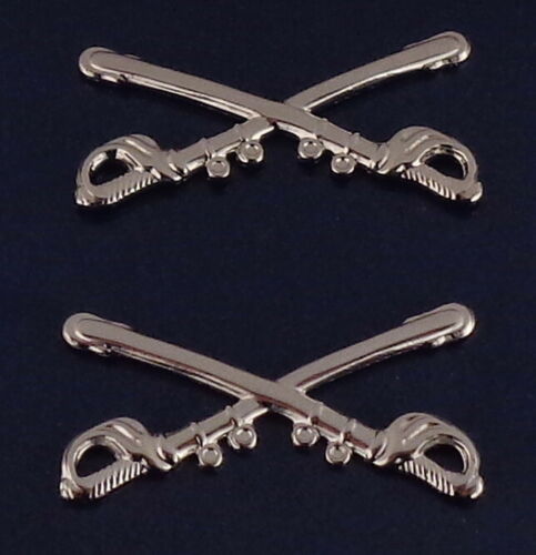 Crossed Swords SILVER Cavalry Mounted Patrol Collar Pins