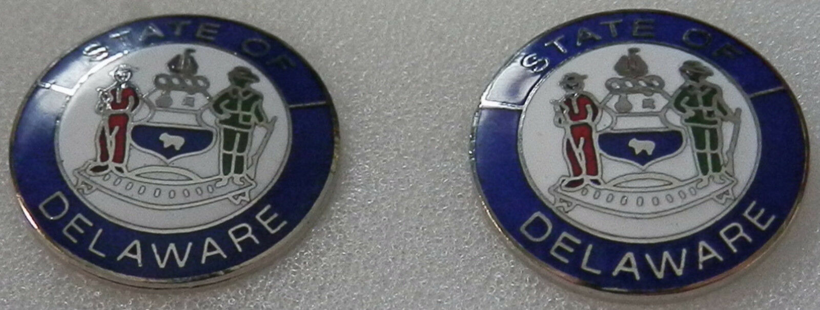 Delaware Silver State Seal 15/16" COLLAR PINS