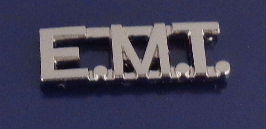 E.M.T. 3/8" Silver with periods Collar Pins