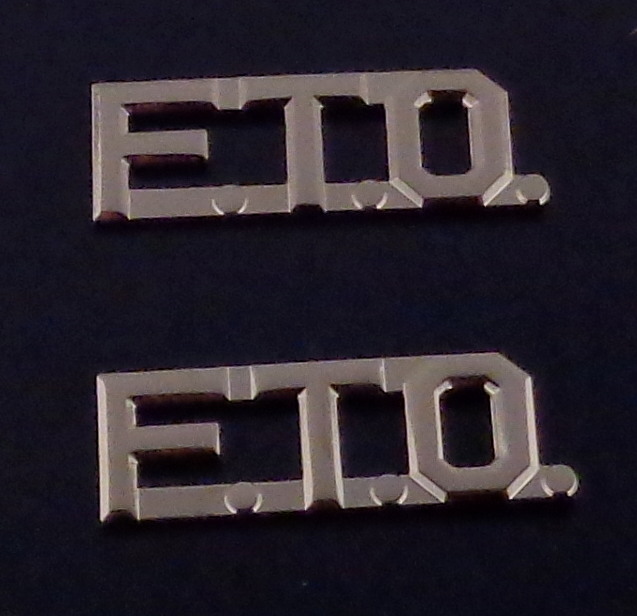 F.T.O. 1/2" polished silver uniform pins PAIR